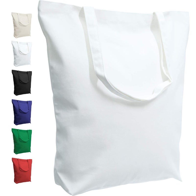 TOPDesign 2 | 6 | 12 Pack Super Strong Large 17.5"x16.5"x5" 10oz Cotton Canvas Tote, Reusable Grocery Shopping Bag, Blank White Bags for Crafts, DIY Your Creative Designs (Pack of 2) - Image 1